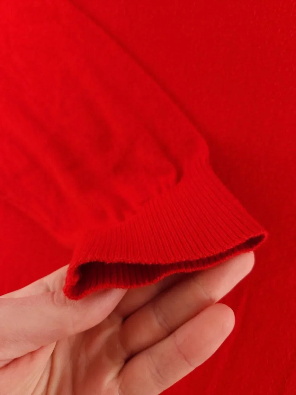 Orvis Cotton Silk Cashmere Pullover Red Sweater Soft 1/4 Zip Knit Mock Neck